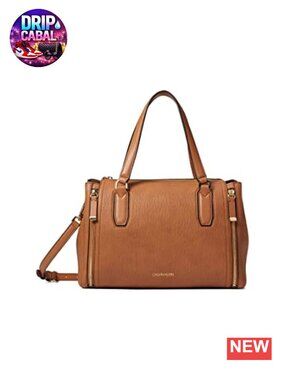 Vegan Leather Satchel Crossbody Handbag with Pockets